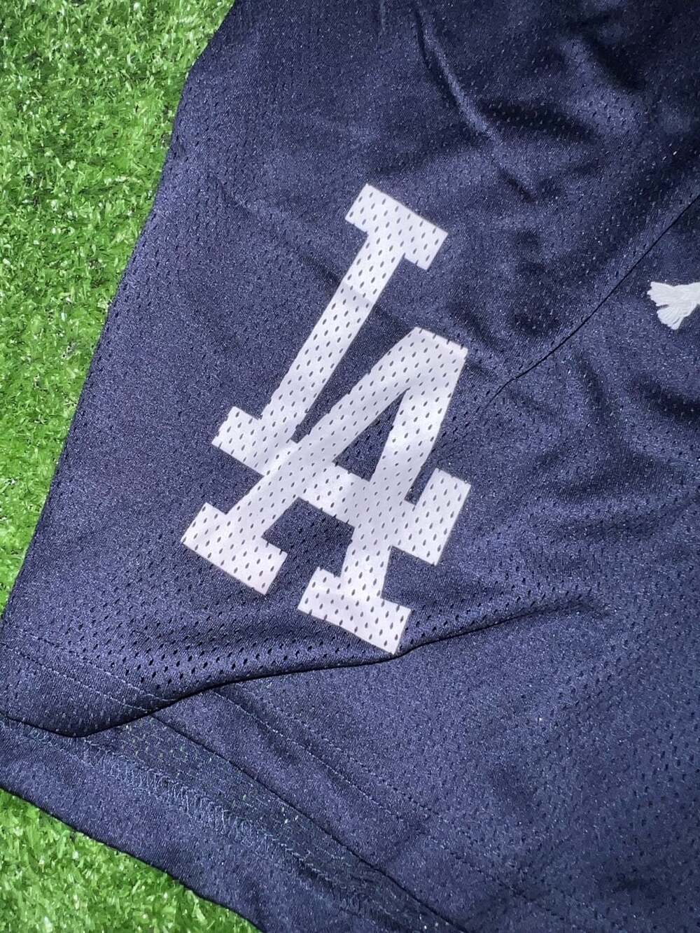 Eric Emanuel x MLB Los Angeles Dodgers Navy Mesh Basic Shorts - Picture 2 of 3